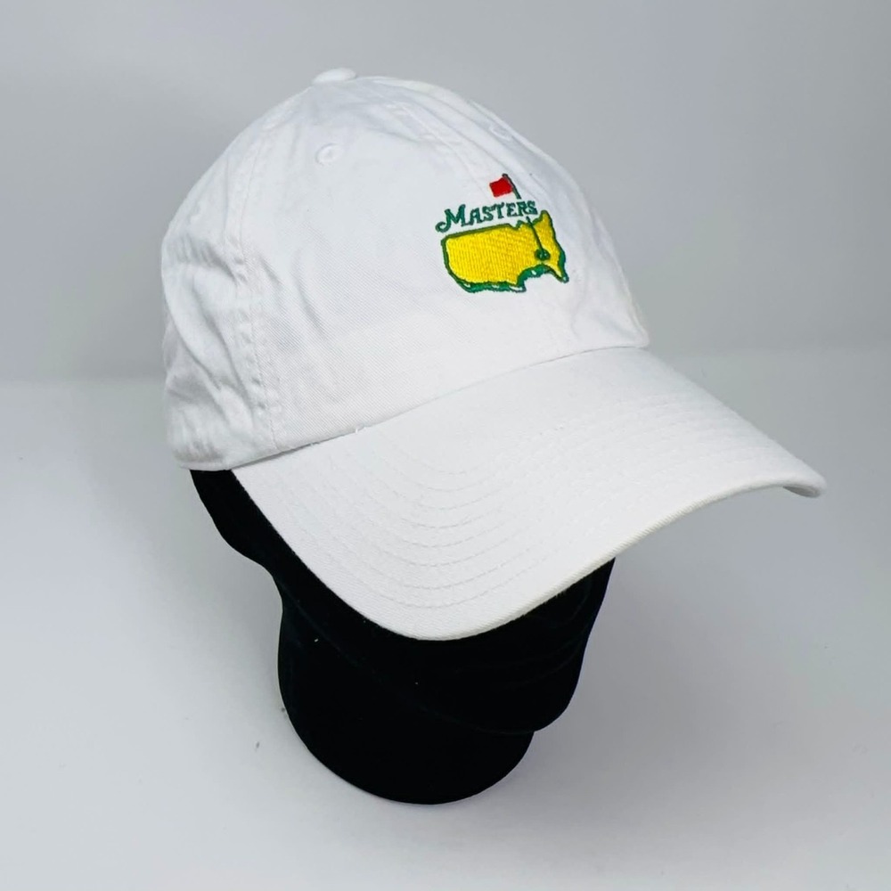 Masters White Hat Cap Augusta National Golf Club Adjustable American Needle Map